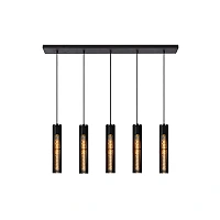 Pendant light "LIONEL", 5x E27, black, metal - 73406-05-30 (Lucide)
