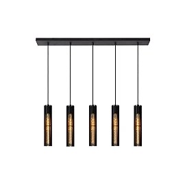 Pendant light "LIONEL", 5x E27, black, metal - 73406-05-30 (Lucide)