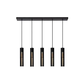 Pendant light "LIONEL", 5x E27, black, metal - 73406-05-30 (Lucide)