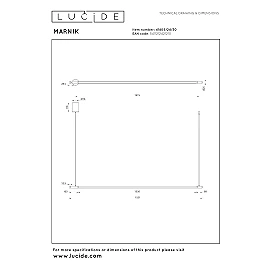 MARNIK — LED pendant 152 cm, 22W CCT 2700–4000K, black (Lucide)