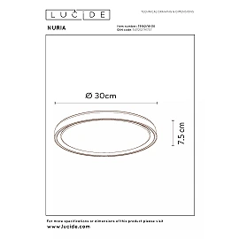 NURIA ceiling light Ø30 cm LED 18 W 2700K 3-StepDim black (Lucide)