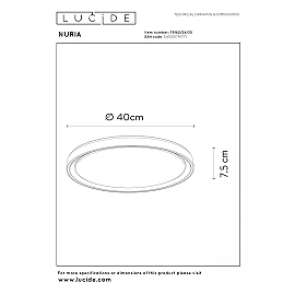 NURIA ceiling light Ø40 cm LED 24 W 2700K 3-StepDim black (Lucide)