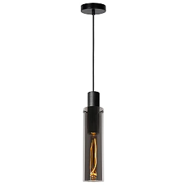 Pendant light "ORLANDO", 1x E27, smoke grey, glass - 74404-01-65 (Lucide)