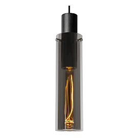 Pendant light "ORLANDO", 1x E27, smoke grey, glass - 74404-01-65 (Lucide)