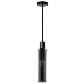 Pendant light "ORLANDO", 1x E27, smoke grey, glass - 74404-01-65 (Lucide)