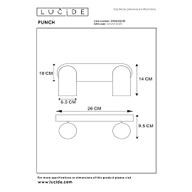 PUNCH — Ceiling light, 2xGU10, Black (Lucide)