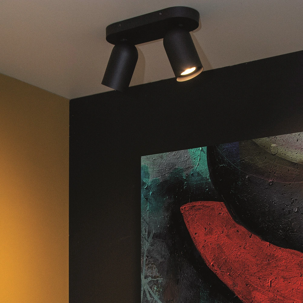 PUNCH — Ceiling light, 2xGU10, Black (Lucide)