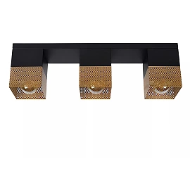 RENATE griestu lampa 3xE27 40 W matēta zelta/misiņa un melnā krāsā (Lucide)