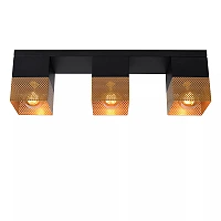 RENATE griestu lampa 3xE27 40 W matēta zelta/misiņa un melnā krāsā (Lucide)