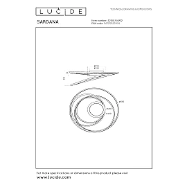 SARDANA — Flush ceiling light Ø64, LED Dim 54W 2700K, Matt Gold/Brass (Lucide)