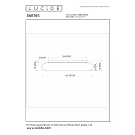 SKETES LED CCT ceiling light Ø45.7 cm 24 W transparent (Lucide)