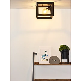 Flush ceiling light "THOR", 1x E27, grey iron - 73102-01-15 (Lucide)
