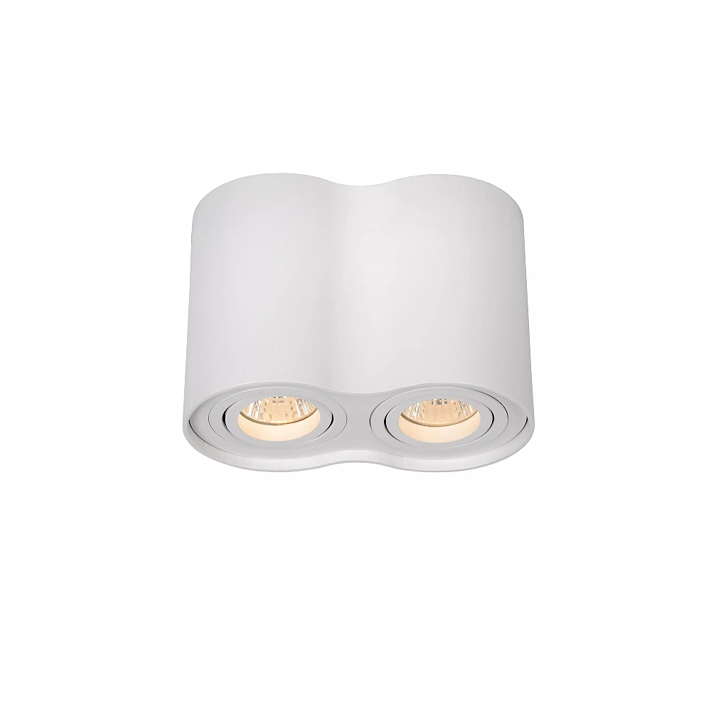 TUBE ceiling spotlight 2-light round 2xGU10 50W white (Lucide)