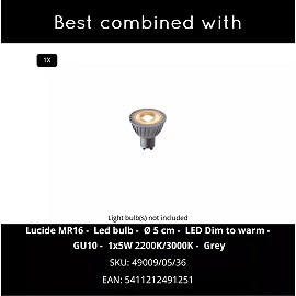 TUBE ceiling spotlight square 1xGU10 50W matt gold / brass (Lucide)