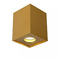 TUBE ceiling spotlight square 1xGU10 50W matt gold / brass (Lucide)