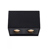 TUBE ceiling spotlight 2-light square 2xGU10 50W black (Lucide)