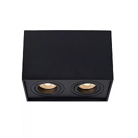 TUBE ceiling spotlight 2-light square 2xGU10 50W black (Lucide)
