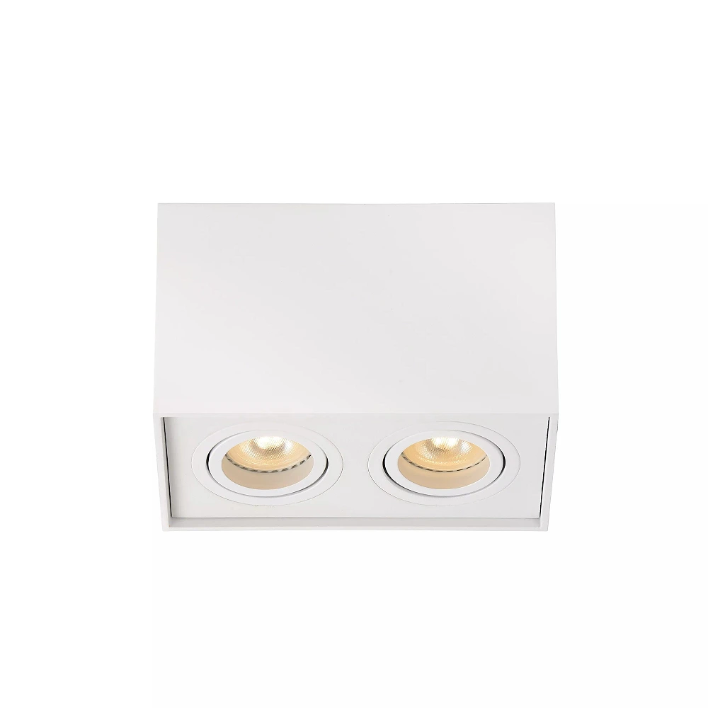 TUBE ceiling spotlight 2-light square 2xGU10 50W white (Lucide)