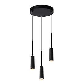 TUBULE - Pendant light - Ø 26 cm - LED Dim. - 3x7W 2700K - Black (Lucide)