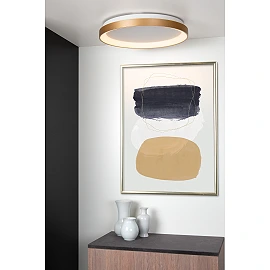 Flush ceiling light "VIDAL", Ø 48 cm, LED, matt gold, brass - 46103-38-02 (Lucide)
