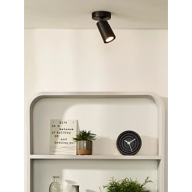 XYRUS LED dim-to-warm ceiling spotlight 1x5W black (Lucide)