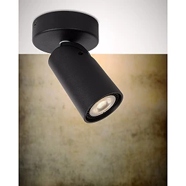 XYRUS LED dim-to-warm ceiling spotlight 1x5W black (Lucide)
