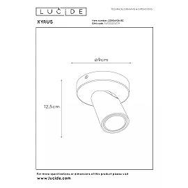 XYRUS LED dim-to-warm ceiling spotlight 1x5W black (Lucide)