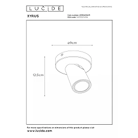 XYRUS LED dim-to-warm ceiling spotlight 1x5W white (Lucide)