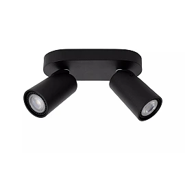 XYRUS LED dim-to-warm ceiling spotlight 2x5W black (Lucide)