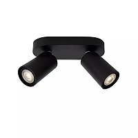 XYRUS LED dim-to-warm ceiling spotlight 2x5W black (Lucide)