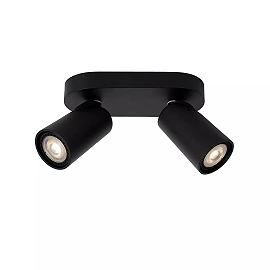 XYRUS LED dim-to-warm ceiling spotlight 2x5W black (Lucide)