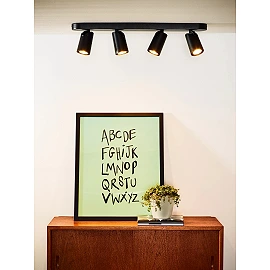 XYRUS LED dim-to-warm ceiling spotlight 4x5W black (Lucide)