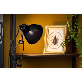 MOYS clamp lamp 1xE27 black (Lucide)