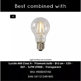 MOYS clamp lamp 1xE27 black (Lucide)