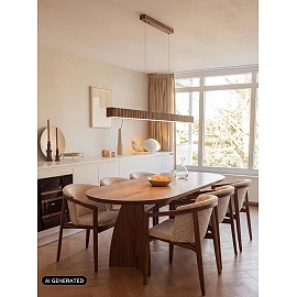 Lucide BANNISTER LED pendant light 30W CCT 150 cm dark wood look