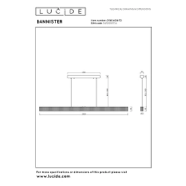 Lucide BANNISTER LED pendant light 30W CCT 150cm IP20 light wood