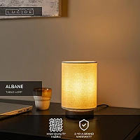 Lucide ALBANE galda lampa E14 Ø12cm IP20 tumša koka tonis