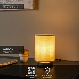 Lucide ALBANE table lamp E14 Ø12cm IP20 dark wood look
