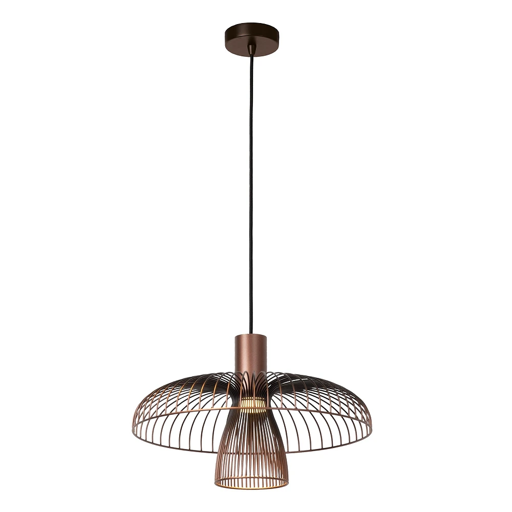 Lucide NIGELLA pendant light GU10 Ø40.5 cm coffee brown