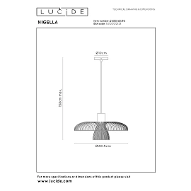 Lucide NIGELLA pendant light GU10 Ø40.5 cm coffee brown