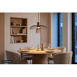 Lucide NIGELLA pendant light GU10 Ø40.5 cm coffee brown