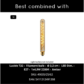 Lucide SALISBURY floor lamp E27 Ø30cm H120cm IP20 natural bamboo