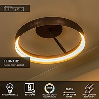 Lucide LEONARD LED griestu gaismeklis 35W CCT Ø54,5cm IP20 kafijas tonis