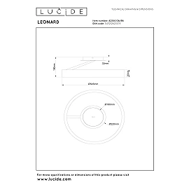 Lucide LEONARD LED ceiling light 35W CCT Ø54.5cm IP20 coffee