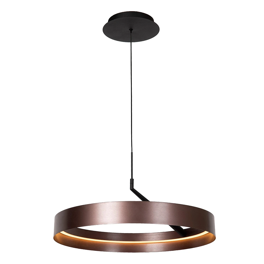 Lucide LEONARD LED pendant light 36W CCT Ø54.5cm IP20 coffee