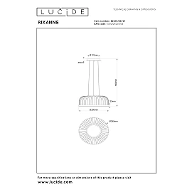 Lucide RIXANNE LED pendant light 22W CCT Ø40 cm taupe