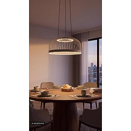 Lucide RIXANNE LED pendant light 22W CCT Ø40 cm taupe