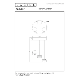Lucide CORYFEE LED pendant light 18.9W CCT 33 cm champagne