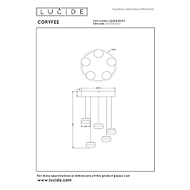 Lucide CORYFEE LED pendant light 30W CCT 38 cm champagne
