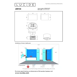 Lucide ARMIN LED wall light 7W CCT 13.5cm IP54 chrome